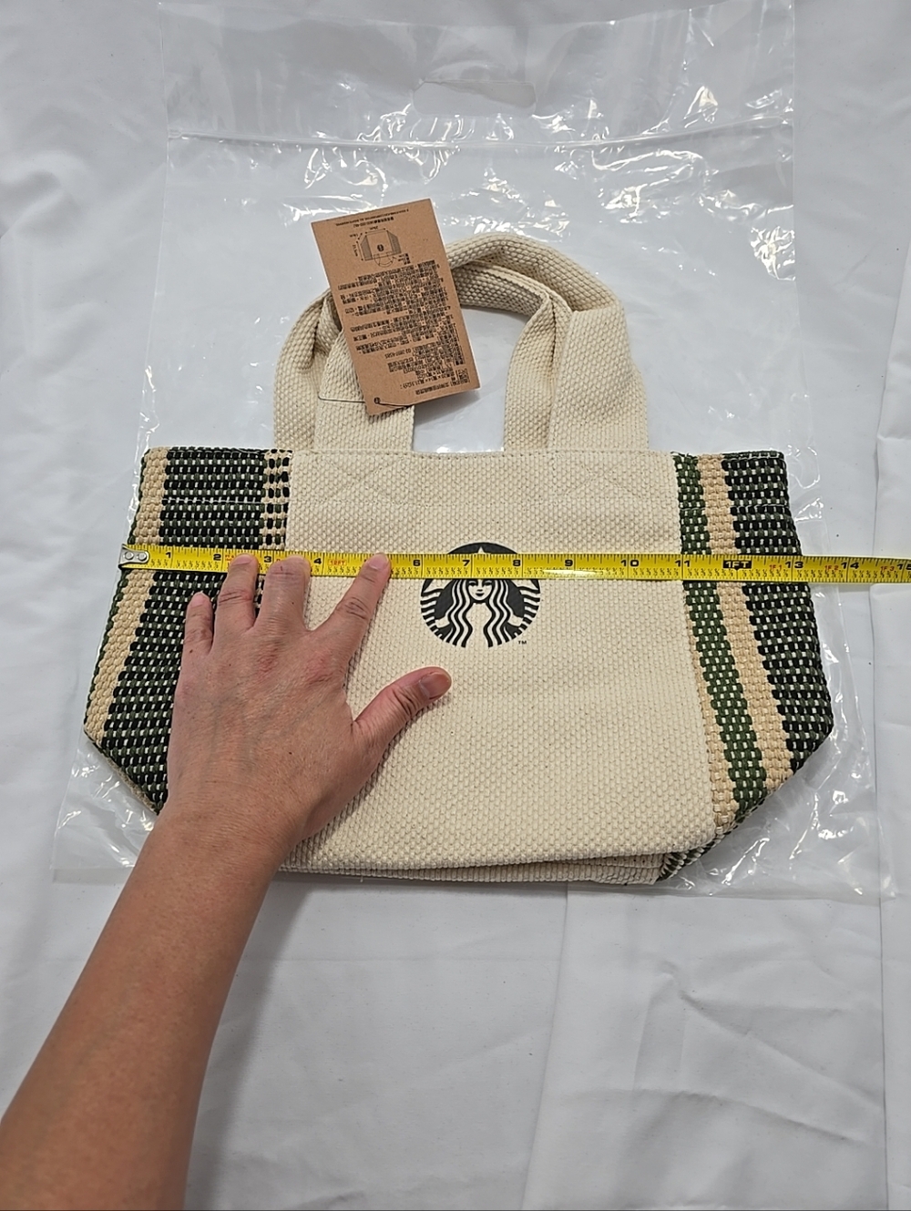 NWT Starbucks Merchandise Goddess Patchworkwoven Tote Top Handle Bag - Picture 9 of 13